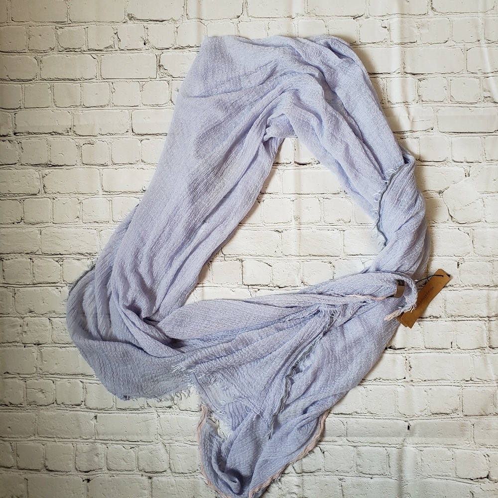 NWT Blue Fringed Scarf